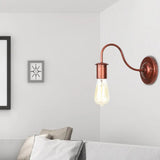Industrial Rust Bare Bulb Wall Sconce Lamp - 6/10 High 1 Head Metal Lighting With Gooseneck Arm For