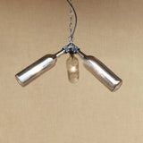 Industrial Rustic 3-Head Hanging Lamp With Pipe Design - Smoke Gray/Clear Glass Chandelier Lighting