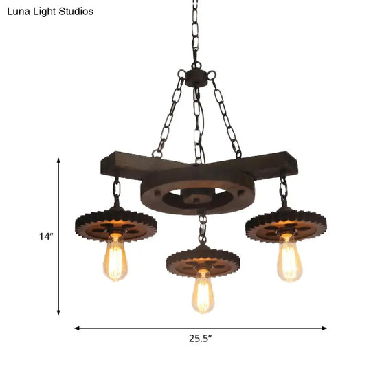 Industrial Rustic Metal Chandelier + 3 Or 7 Exposed Bulb Lights – Ideal For Restaurants