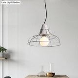 Industrial Silver Cage Pendant Light Fixture For Coffee House 1 Head Iron Cement Ceiling Lamp