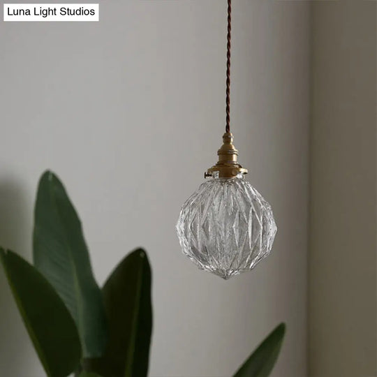 Industrial Single Pendant Light With Clear Glass Globe Design For Restaurant Ceiling