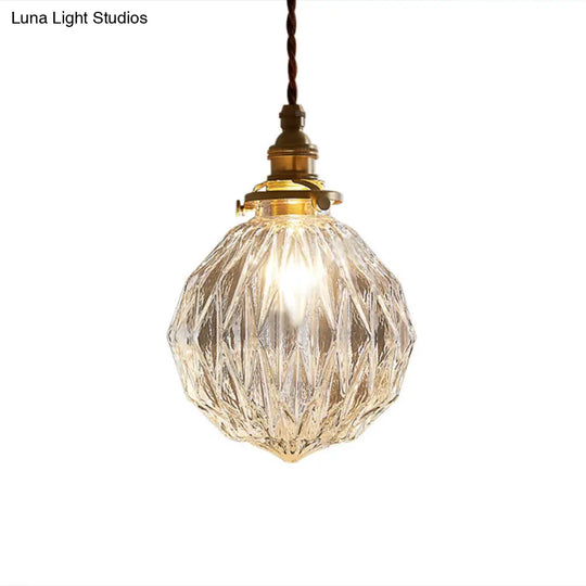 Industrial Single Pendant Light With Clear Glass Globe Design For Restaurant Ceiling