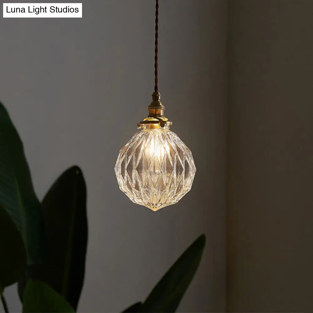 Industrial Single Pendant Light With Clear Glass Globe Design For Restaurant Ceiling