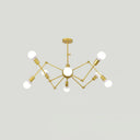 Industrial Spider Chandelier With Open Bulb Design For Clothing Shops 8 / Gold