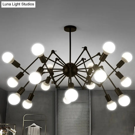 Industrial Spider Chandelier With Open Bulb Design For Clothing Shops