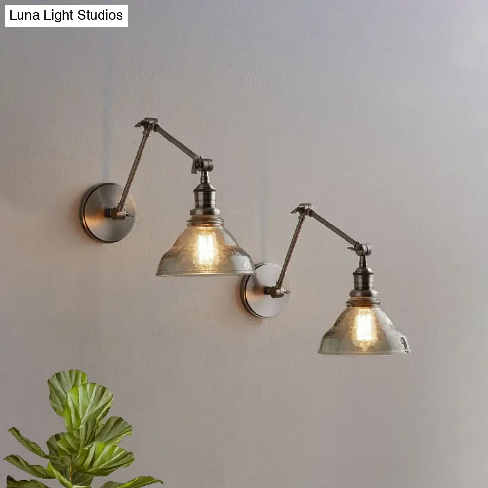 Industrial Style Black/Chrome Water Glass Wall Mounted Light Fixture - Perfect For Dining Room!
