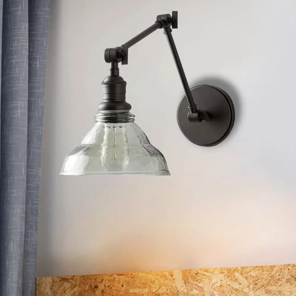 Industrial Style Black/Chrome Water Glass Wall Mounted Light Fixture - Perfect For Dining Room!