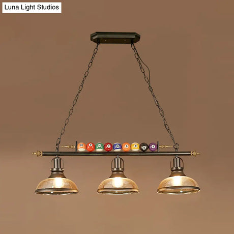 Industrial Style Black Metal Billiard Light Pendant For Restaurant Island