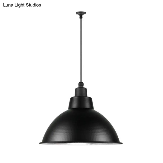 Industrial Style Black Metal Pendant Lighting 1 Head Bowl Suspension Light 12/14/15 Width / 12