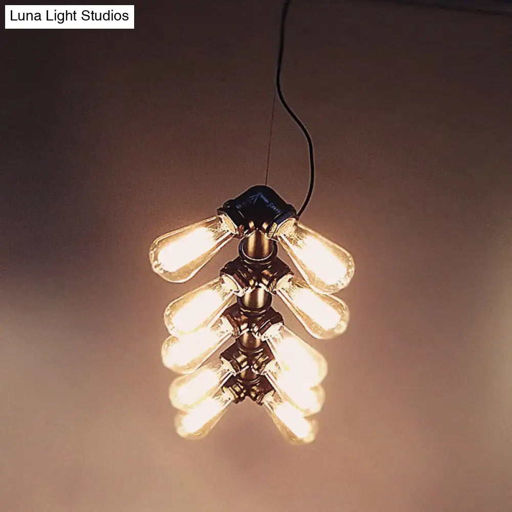Industrial Style Black Metal Piping Island Lamp - Dining Room Hanging Light Fixture