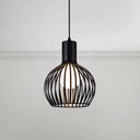 Industrial Style Ceiling Lamp - Metal Dome Cage In White/Beige 1 Bulb 8.5’/11’/15’ Wide Black / 8.5’
