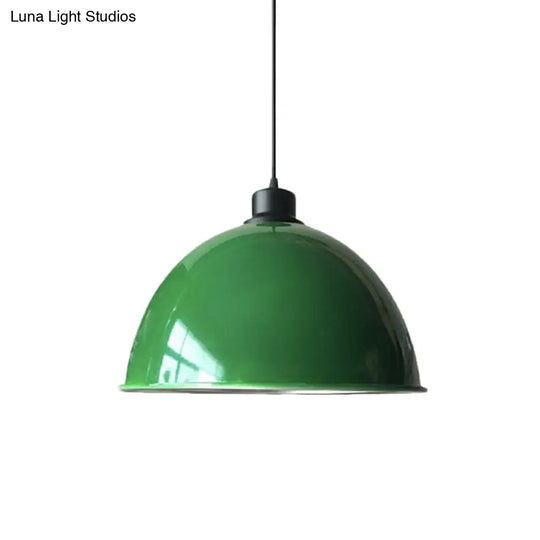 Industrial Style Domed Aluminum Ceiling Fixture With Cord - 12.5/14 W 1 Head Restaurant Hanging Lamp