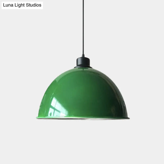 Industrial Style Domed Aluminum Ceiling Fixture With Cord - 12.5/14 W 1 Head Restaurant Hanging Lamp