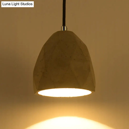 Industrial-Style Grey Dome Cement Pendant Light – Restaurant Hanging Lamp Kit