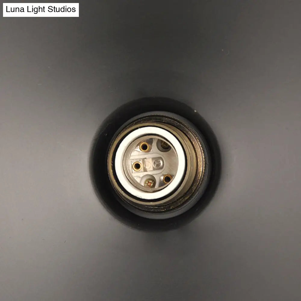 Industrial Style Metal Cone Pendant Lamp In Black
