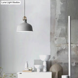 Industrial Style Metal Pendant Light With Adjustable Cord - 1-Light 8.5’/13’ Width Domed
