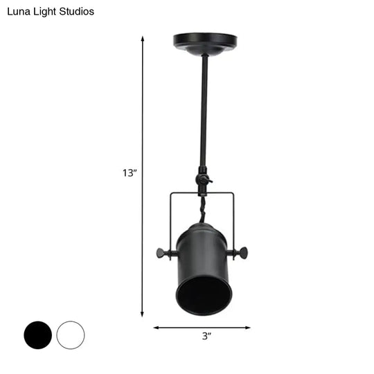 Industrial Style Metallic Cylinder Dining Room Semi-Flush Light Track Fixture - Rotatable