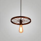 Industrial Style Metallic Multi-Light Pendant With Wheel Design - Perfect For Restaurants 1 / Rust