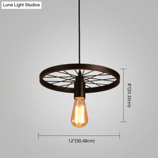 Industrial Style Metallic Multi-Light Pendant With Wheel Design - Perfect For Restaurants