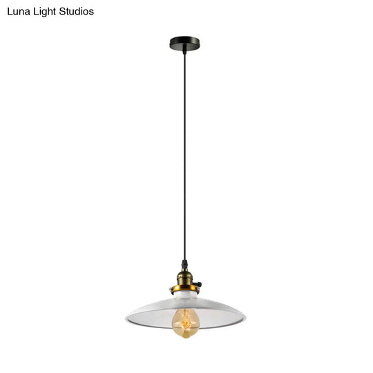 Industrial Style Saucer Metal Pendant Ceiling Light In Black/White - Perfect For Living Room
