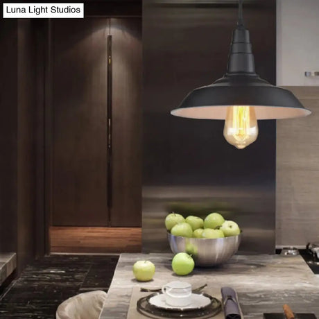 Industrial Style Shaded Pendant Light Fixture For Dining Room