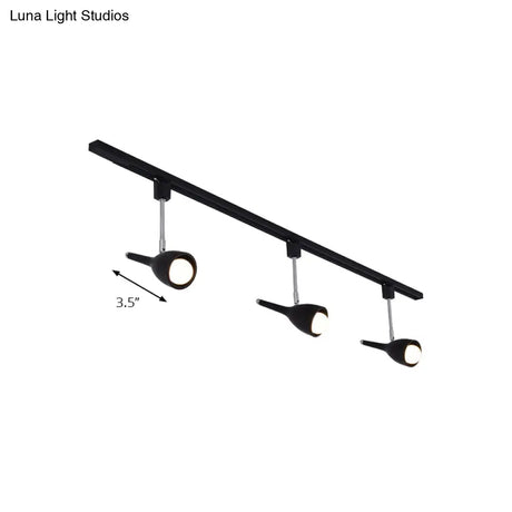 Industrial Stylish Bell Track Light - 3-Light Metallic Rotatable Semi Flush Mount Spotlight For