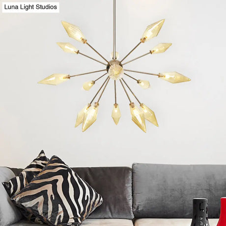 Industrial Stylish Diamond Shape Chandelier Light - 9/12/15-Head Indoor Hanging Fixture With