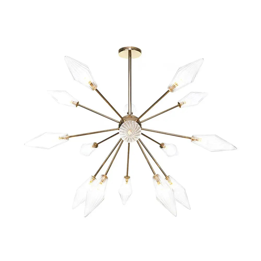 Industrial Stylish Diamond Shape Chandelier Light - 9/12/15-Head Indoor Hanging Fixture With