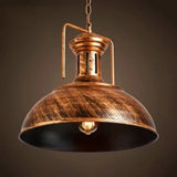 Industrial Stylish Domed Pendant Light In Aged Silver - 13’/16’ Wide Ideal For Dining Room