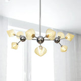 Industrial Stylish Glass Diamond Pendant Light Chandelier - 3/9/12 Bulbs Amber/Clear