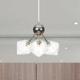 Industrial Stylish Glass Diamond Pendant Light Chandelier - 3/9/12 Bulbs Amber/Clear