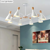 Iron Bias-Cut Bottle Chandelier - Macaron Style Pendant Light For Living Room