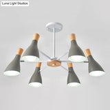 Iron Bias-Cut Bottle Chandelier - Macaron Style Pendant Light For Living Room