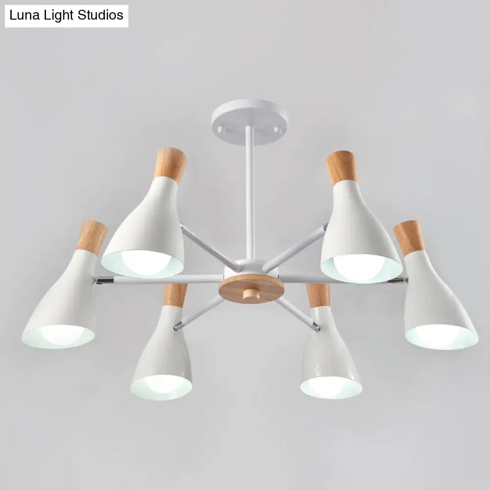Iron Bias-Cut Bottle Chandelier - Macaron Style Pendant Light For Living Room