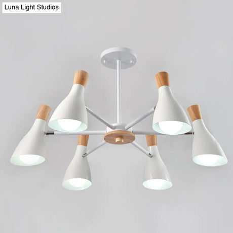 Iron Bias-Cut Bottle Chandelier - Macaron Style Pendant Light For Living Room