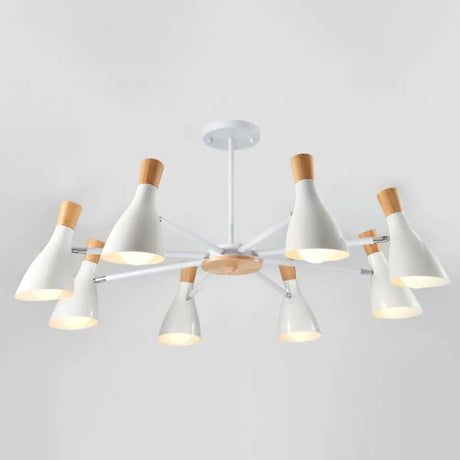 Iron Bias-Cut Bottle Chandelier - Macaron Style Pendant Light For Living Room 8 / White
