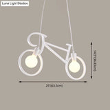 Iron Bicycle Chandelier - Vintage 2 Light Pendant For Dining Table