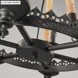 Iron Candle Chandelier Light Fixture - 6/8 Heads Black Dining Room Hanging Ceiling