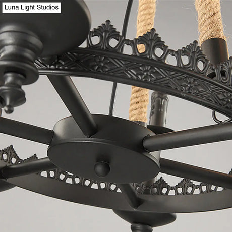 Iron Candle Chandelier Light Fixture - 6/8 Heads Black Dining Room Hanging Ceiling