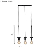 Iron Exposed Bulb Drapes Ceiling Light Loft Pendant Lighting - Black 5/10 Heads Bistro Multi
