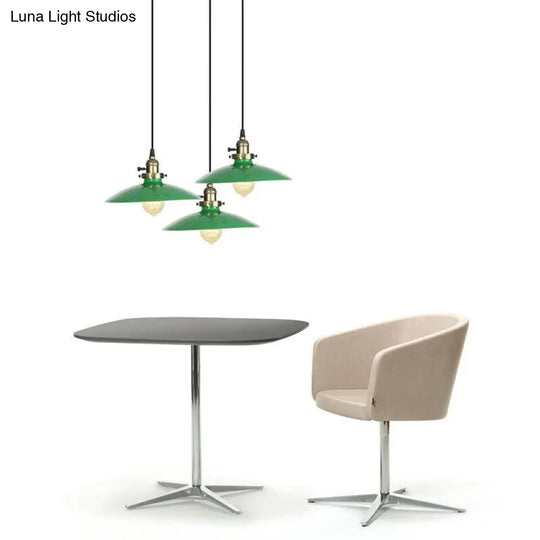 Green Iron Pendant Light - Loft Style Suspended Fixture