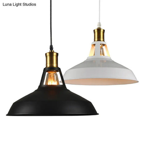 Iron Hanging Pendant Light Fixture For Restaurants - Single Ceiling Pot Cover Lamp