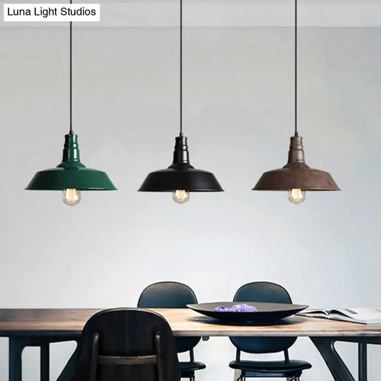 Iron Industrial Pendant Light For Barn Restaurant With 1-Light Fixture