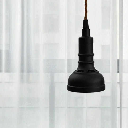 Iron Industrial Pendant Light Kit With Black Suspension And 1 Bulb / B