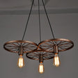 Iron Rustic Chandelier With 3/6 Hanging Lamps For Dining Room Suspension 3 / Rust