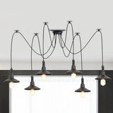 Iron Saucer Vintage Led Pendant Light With Multiple Lights Black Finish 6 /