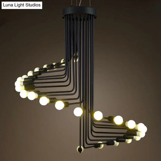 Iron Spiral Desk Pendant Light - Loft Style Ceiling Chandelier Fixture
