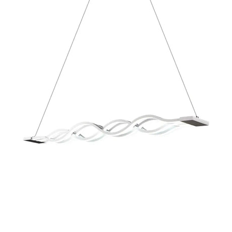 Iron Surge Linear Chandelier With Minimal White Led Pendant Lamp - Warm/White Light