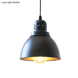 Iron Suspension Pendant Lamp With Antiqued Black Finish For Stairways 1-Bulb 3 Sizes Available