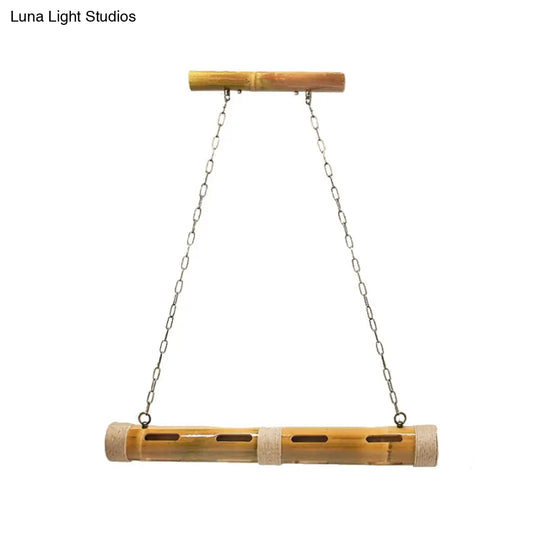 Iron Vintage-Style Bistro Island Lights With Beige Tube Shades